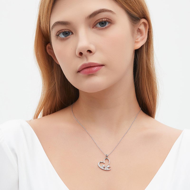 ACJNA 925 Sterling Silver Mothers Day Gifts Elephant Necklace 3 Elephants Family for Mom Daughter Jewelry (2-elephants) - Image 2